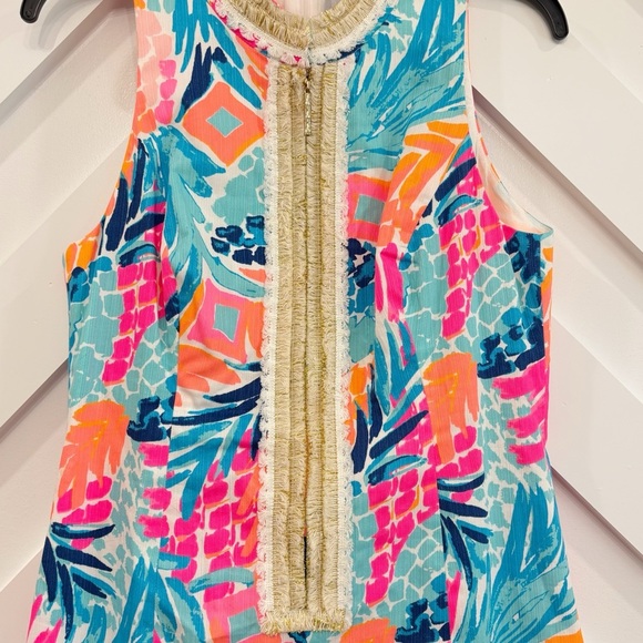 (SOLD) Lilly Pultzer Alexa Goombay Smashed Gold Shift Dress Women's Size 6 EUC - Picture 3 of 6